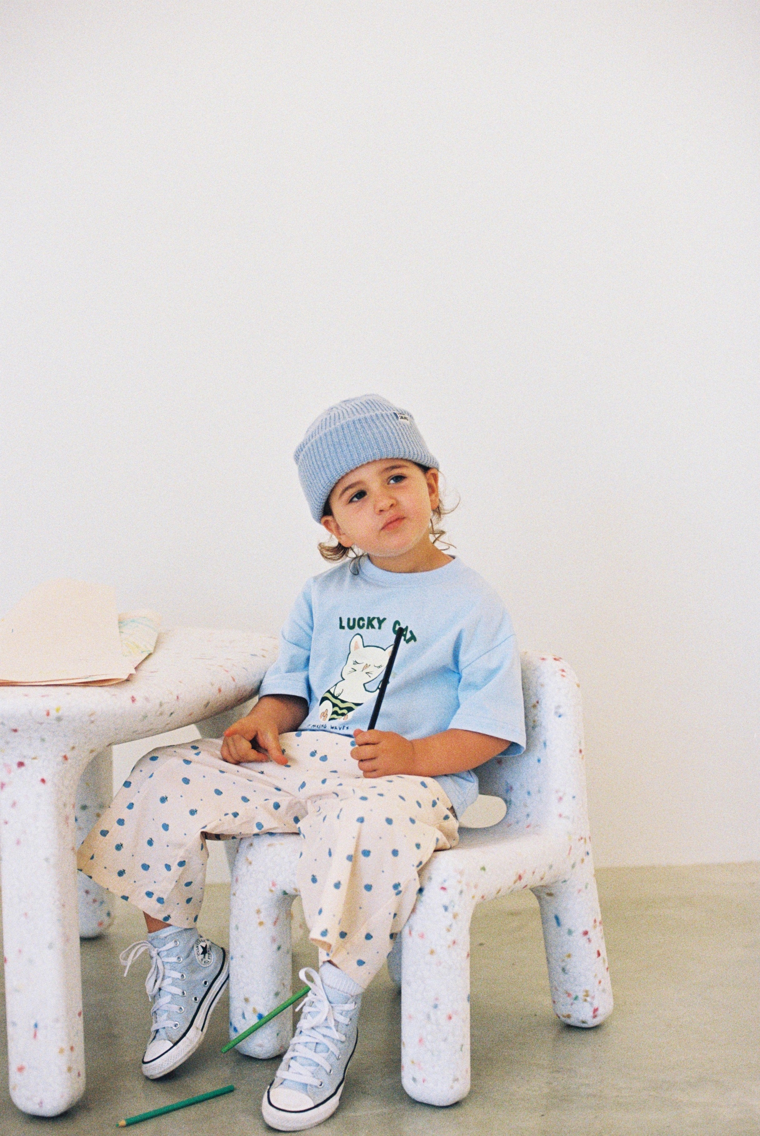 Lucky Cat Tee - Blue