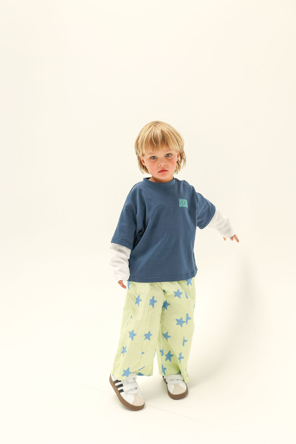 Dusty Star Pants - Lime + Blue