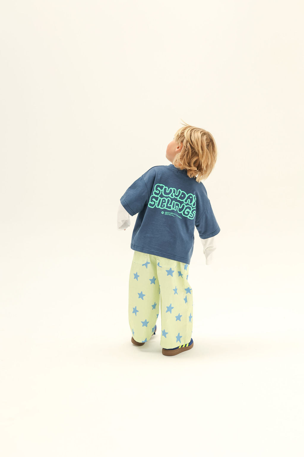 Dusty Star Pants - Lime + Blue
