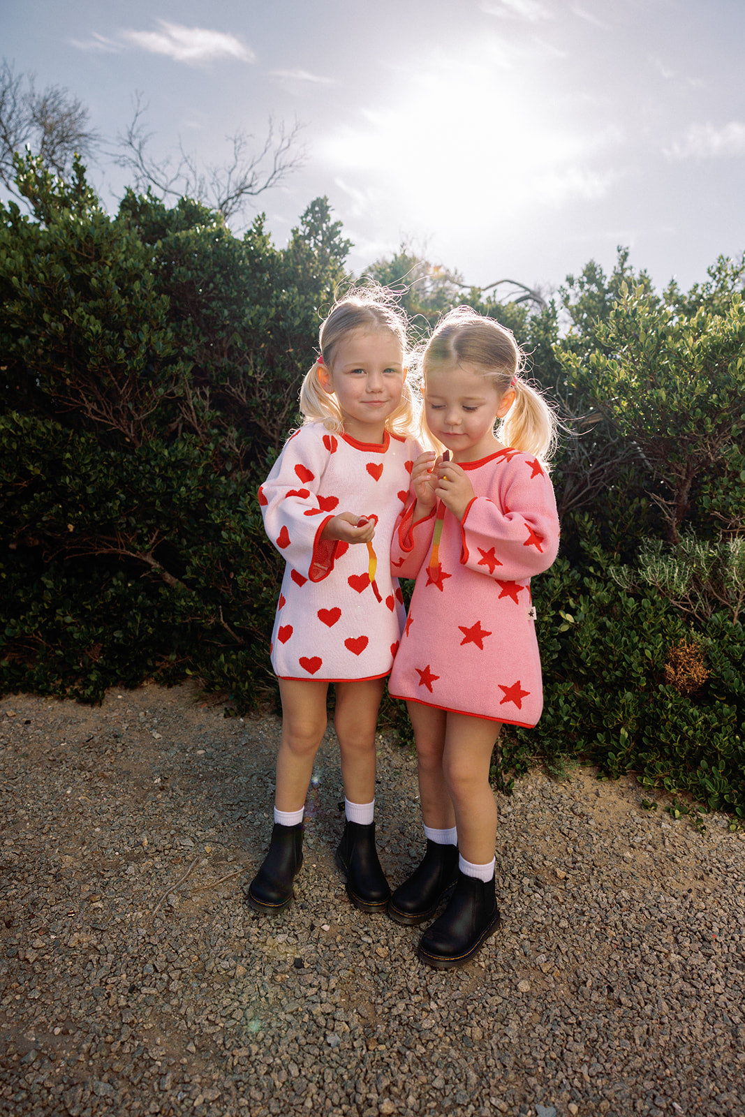 Lucky Stars Dress - Pink + Red