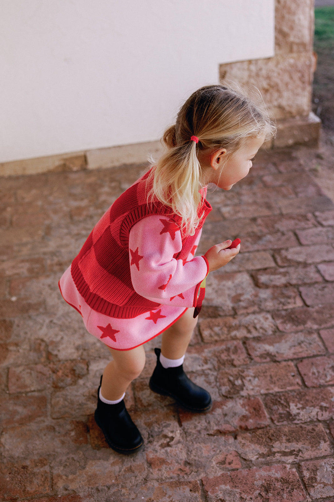 Nonno Vest - Pink + Red