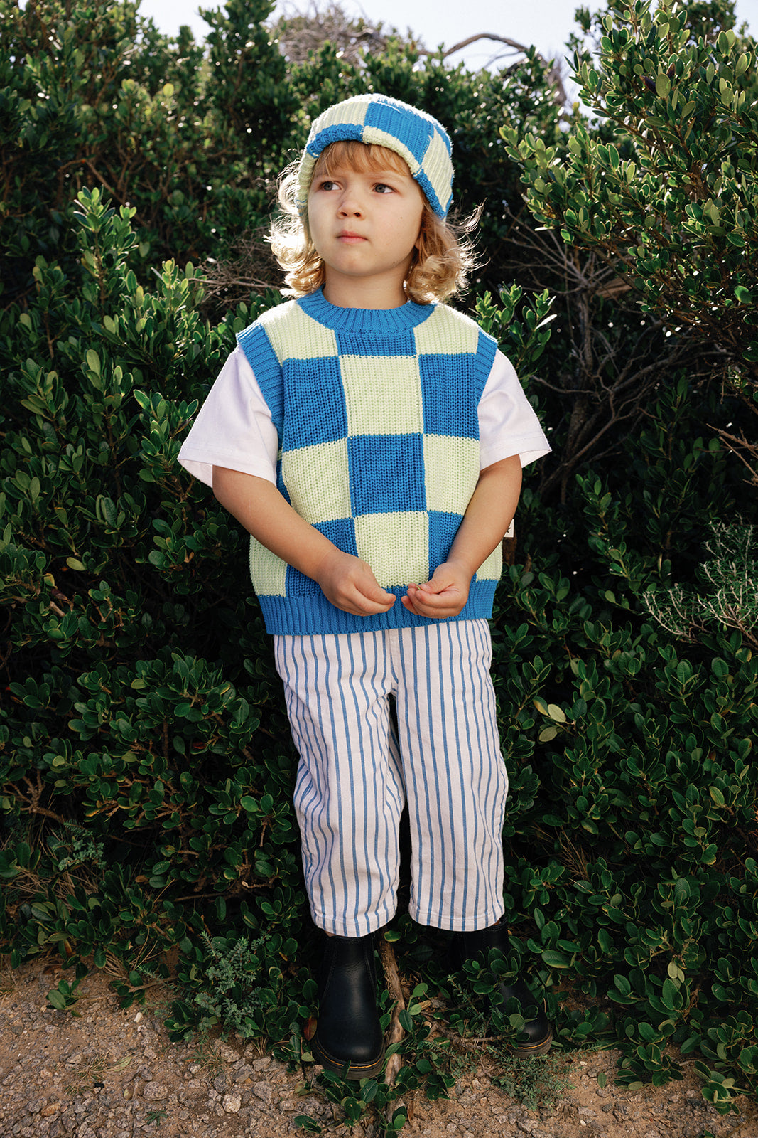Nonno Vest - Blue + Lime