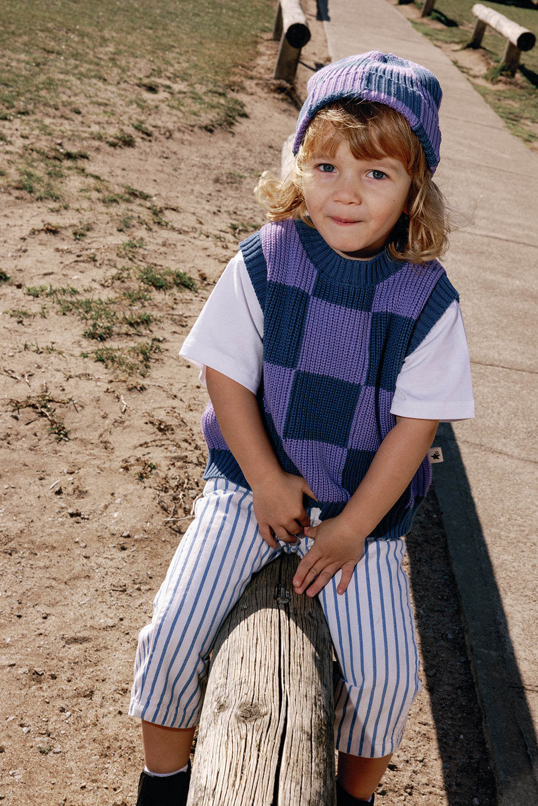 Nonno Vest - Violet + Navy