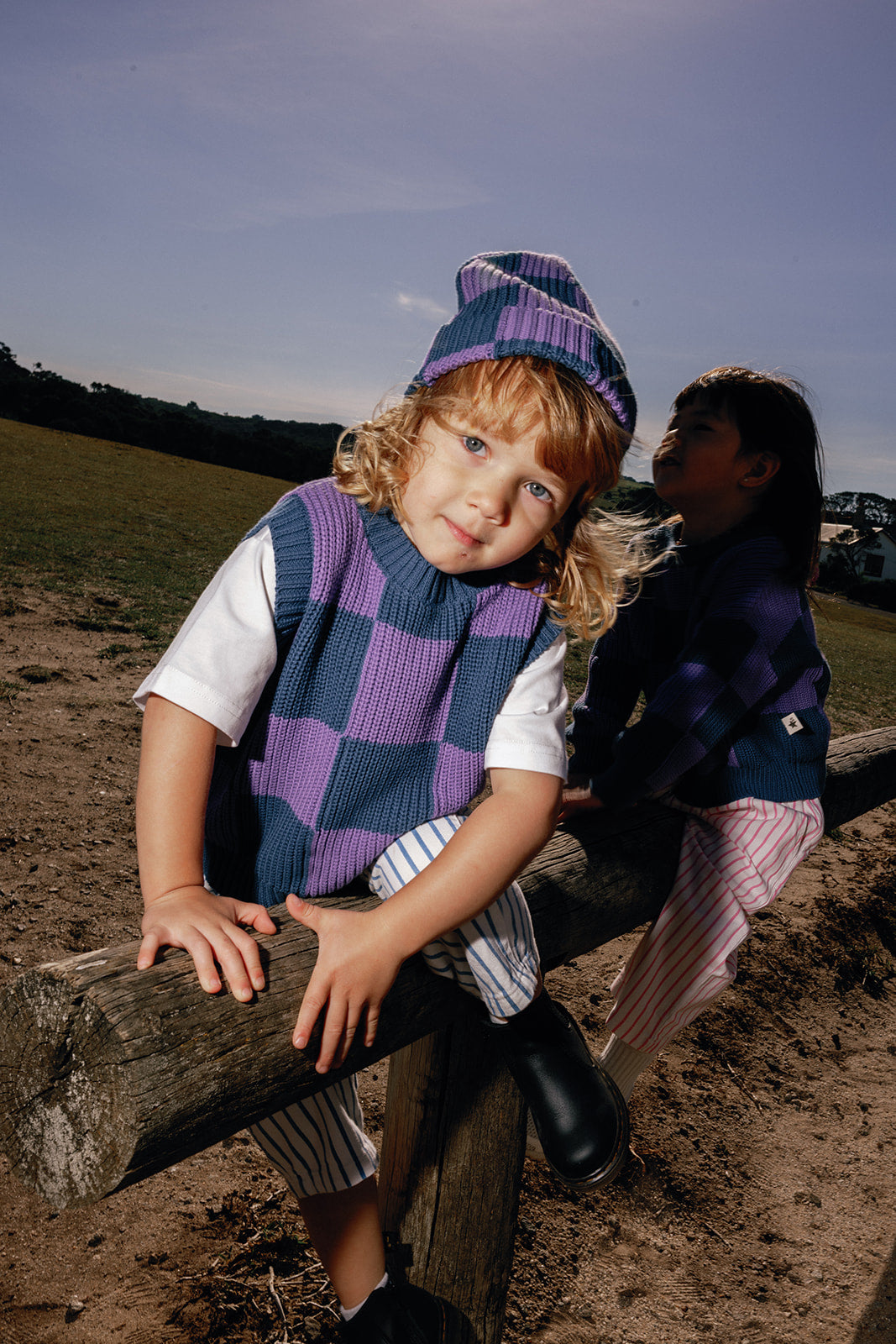 Sunday Beanie - Violet + Navy
