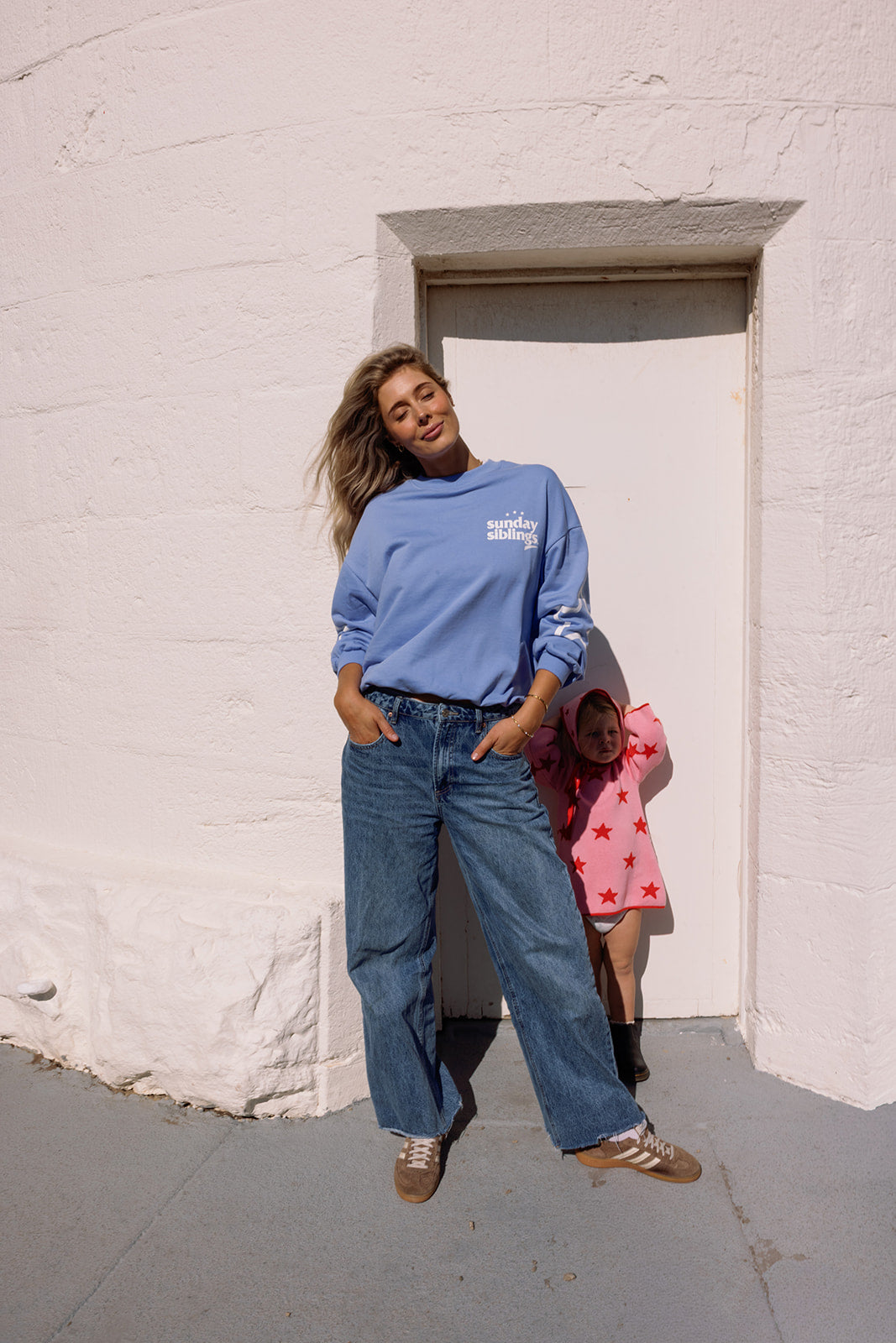 Adult Siblings Set - Blue Sweater