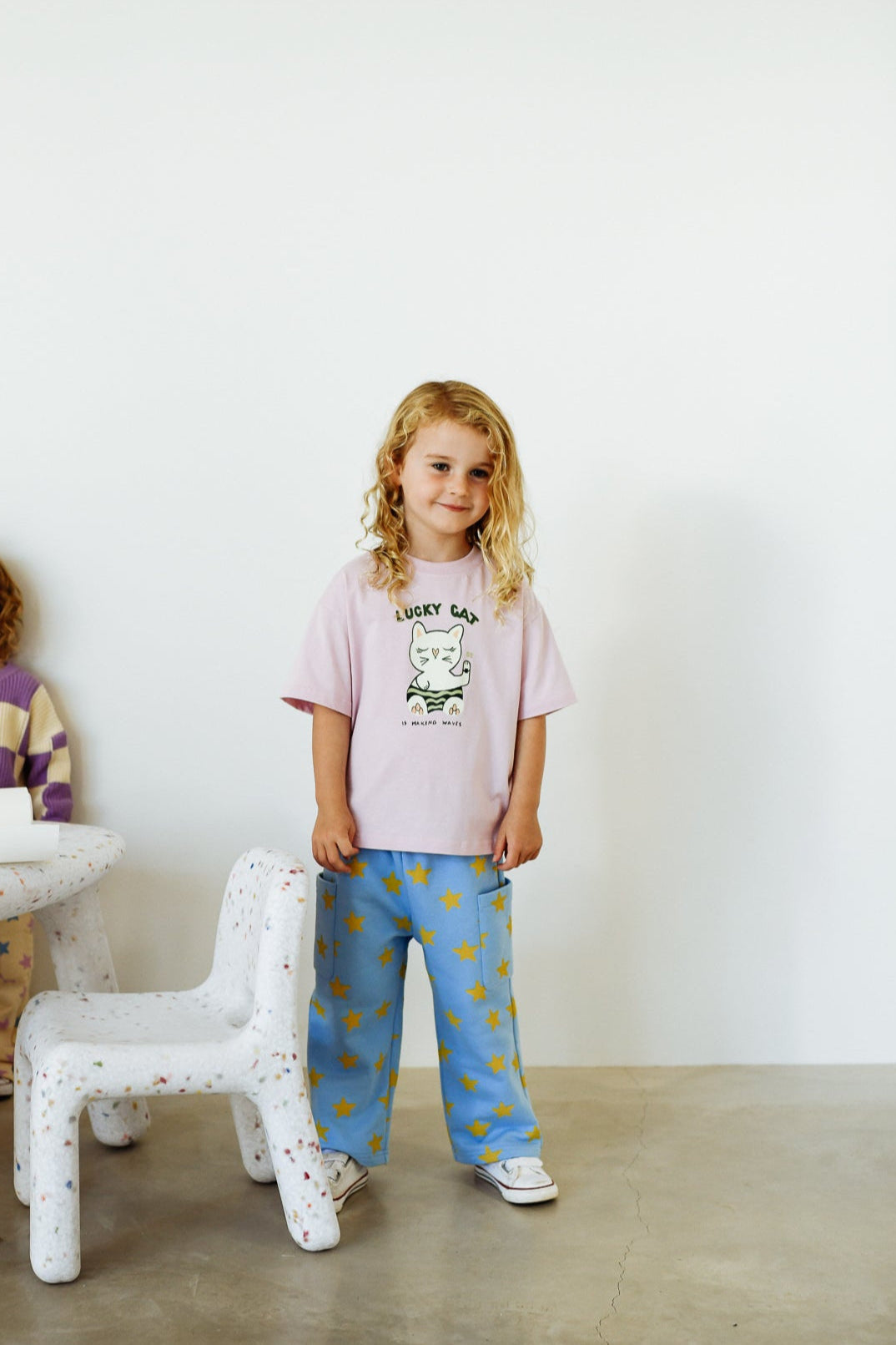 Holiday Pants - Blue + Mustard Stars