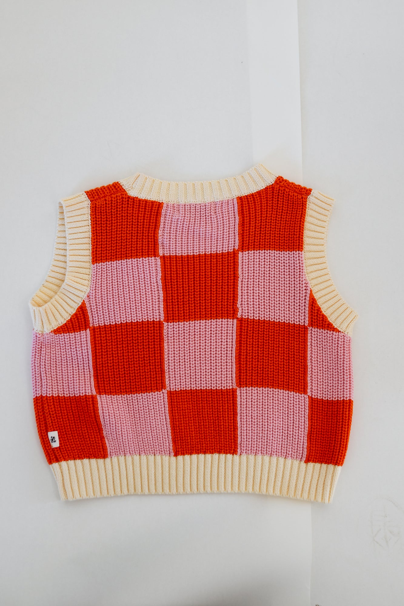 Nonno Vest - Pink + Orange Check