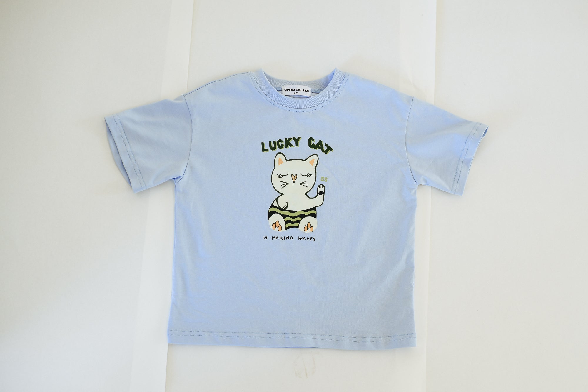 Lucky Cat Tee - Blue