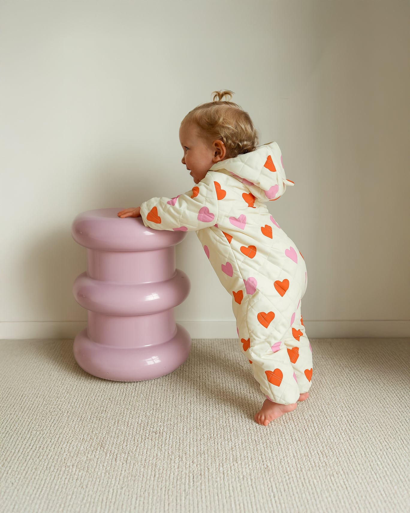 Freddie Bear Suit - Red + Pink Hearts