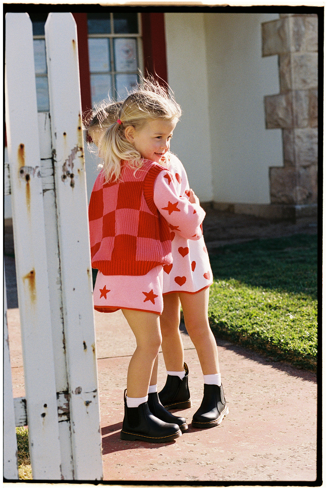 Nonno Vest - Pink + Red