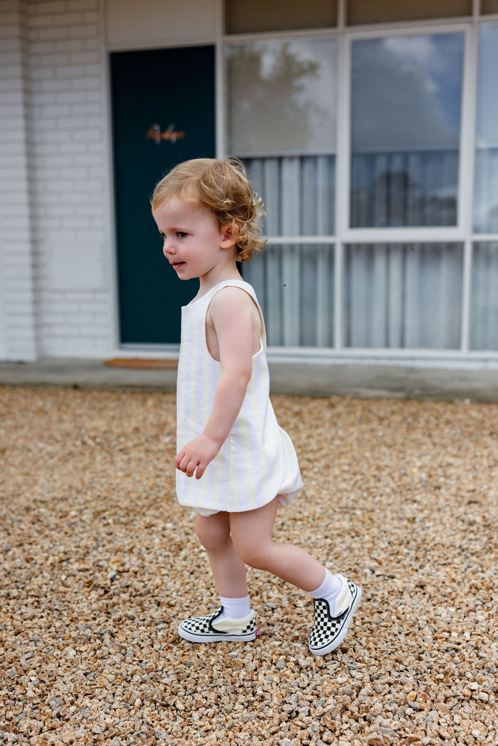 Mackenzie Dress & Bloomers - Yellow Stripe