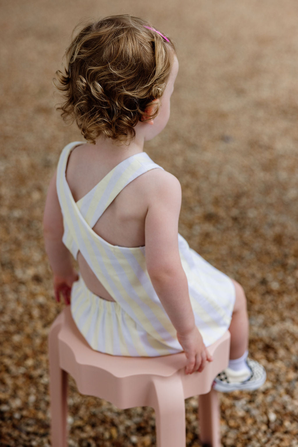 Mackenzie Dress & Bloomers - Yellow Stripe
