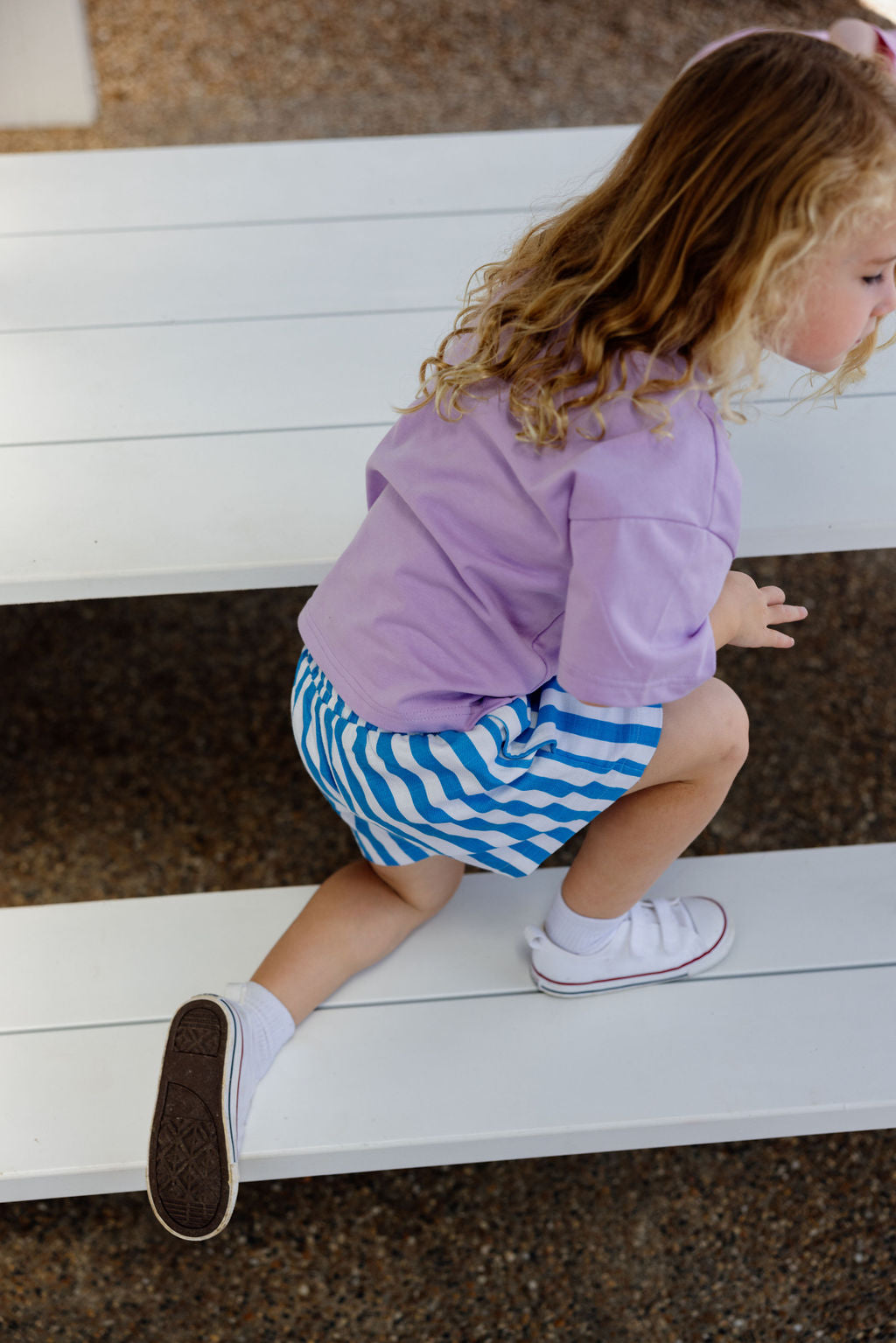 Dizzy Star Shorts - Blue Stripe
