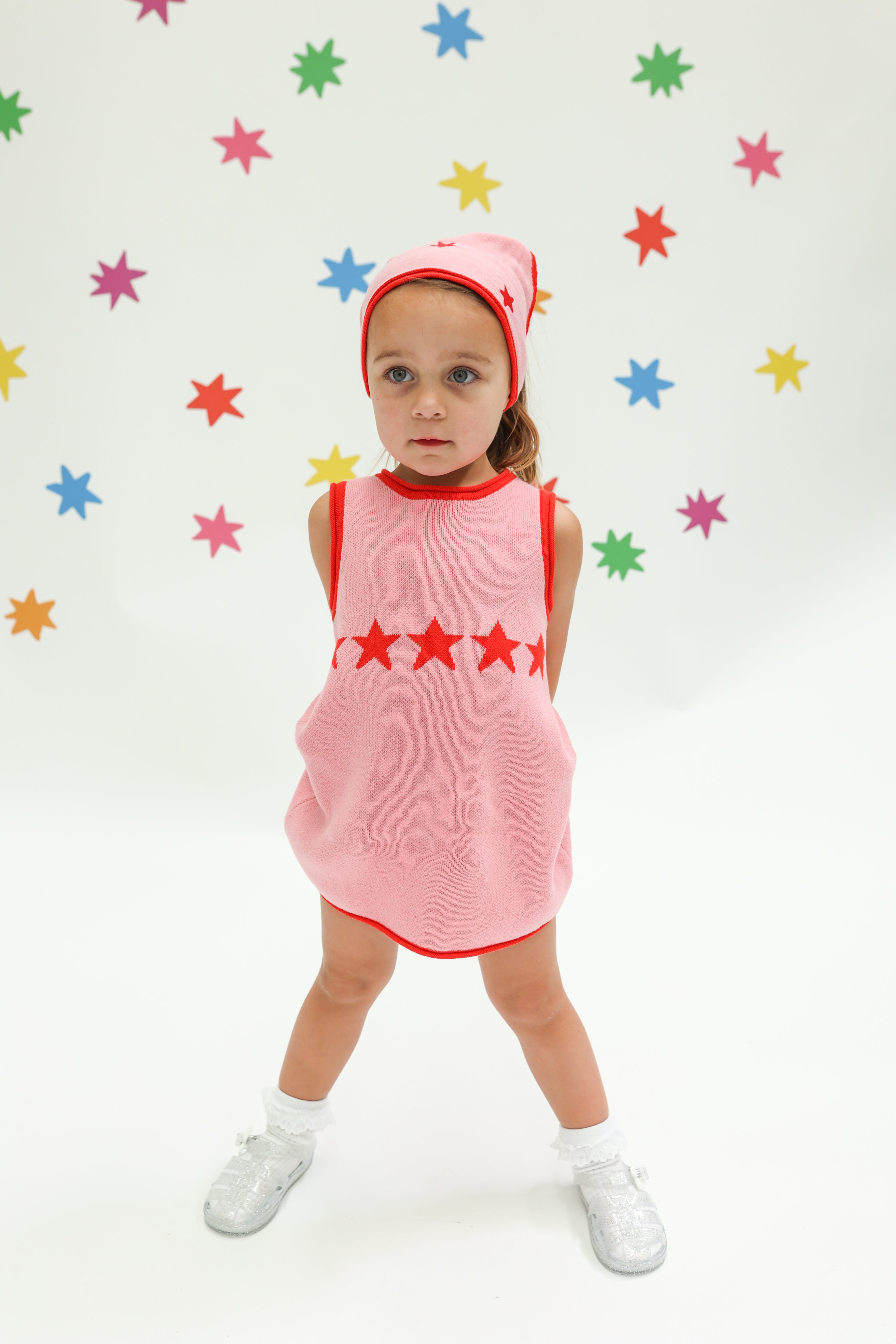 Stars Align Dress - Pink + Red
