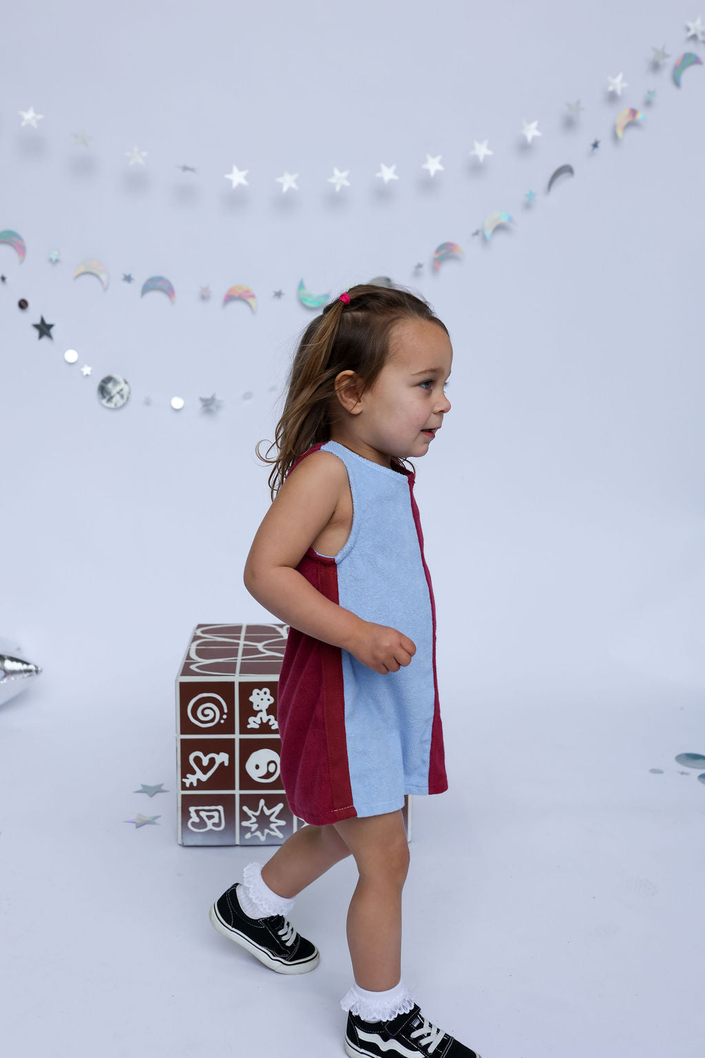 Lunar Dress - Blue + Brown