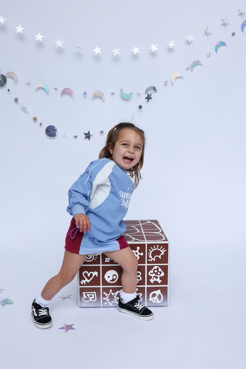 Lunar Dress - Blue + Brown