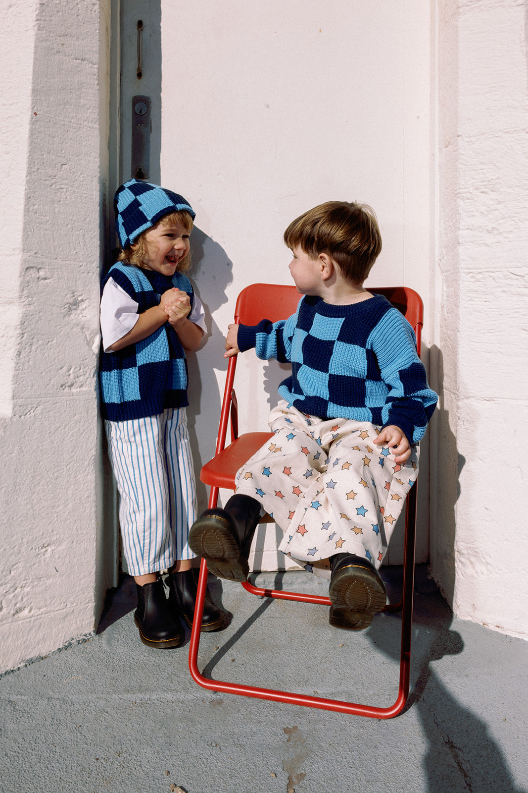 Sunday Knit - Light Blue + Dark Blue