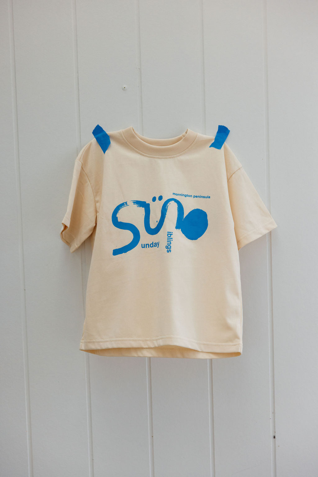 Il Sole Tee - Bone + Blue