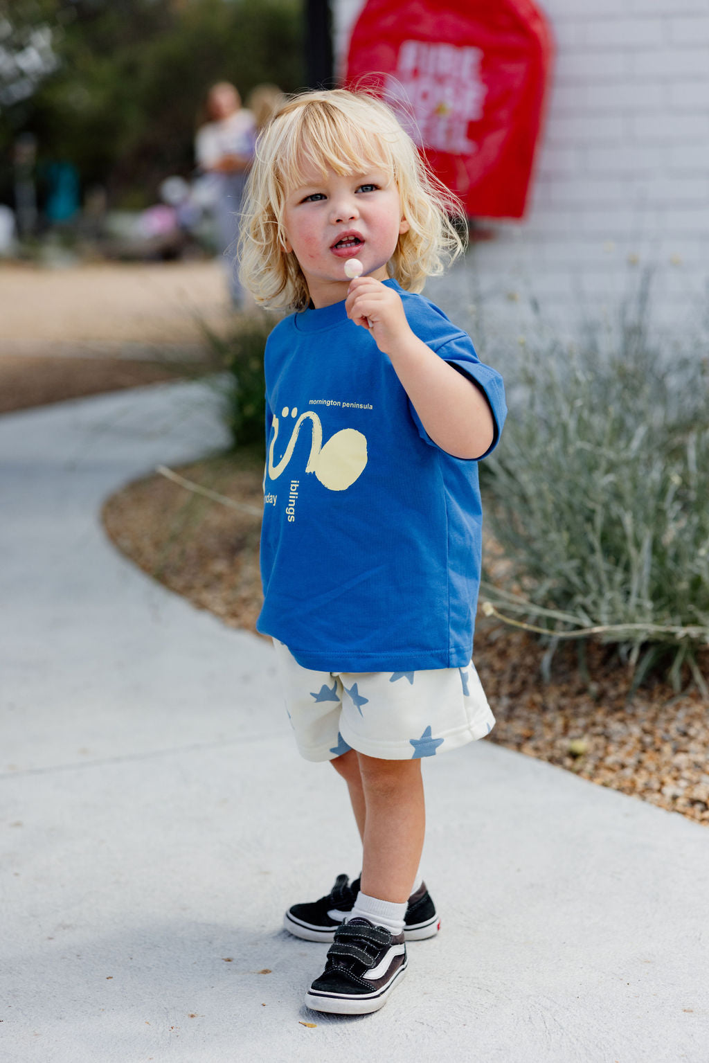 Il Sole Tee - Blue + Yellow