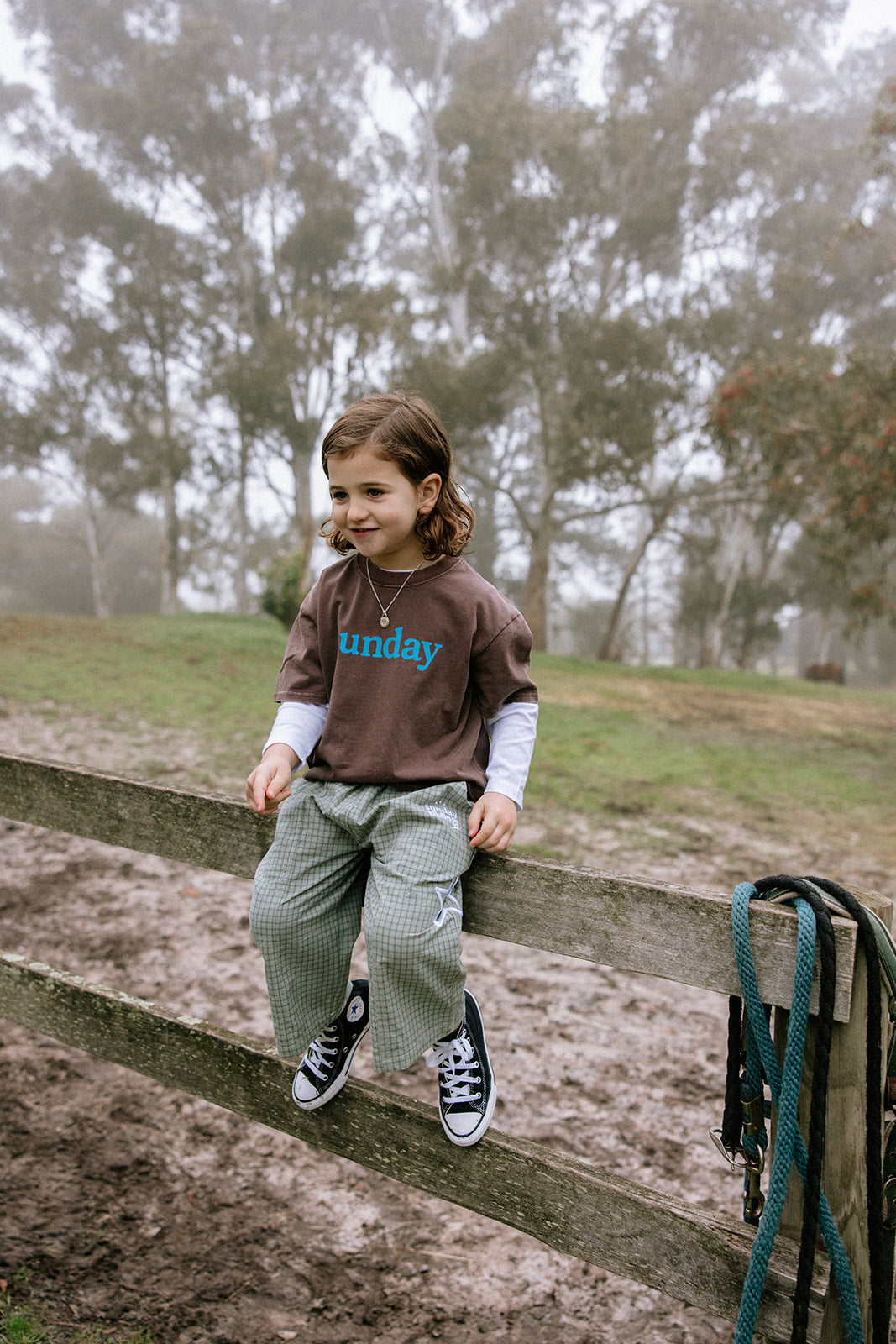 Sunday Tee - Brown + Blue