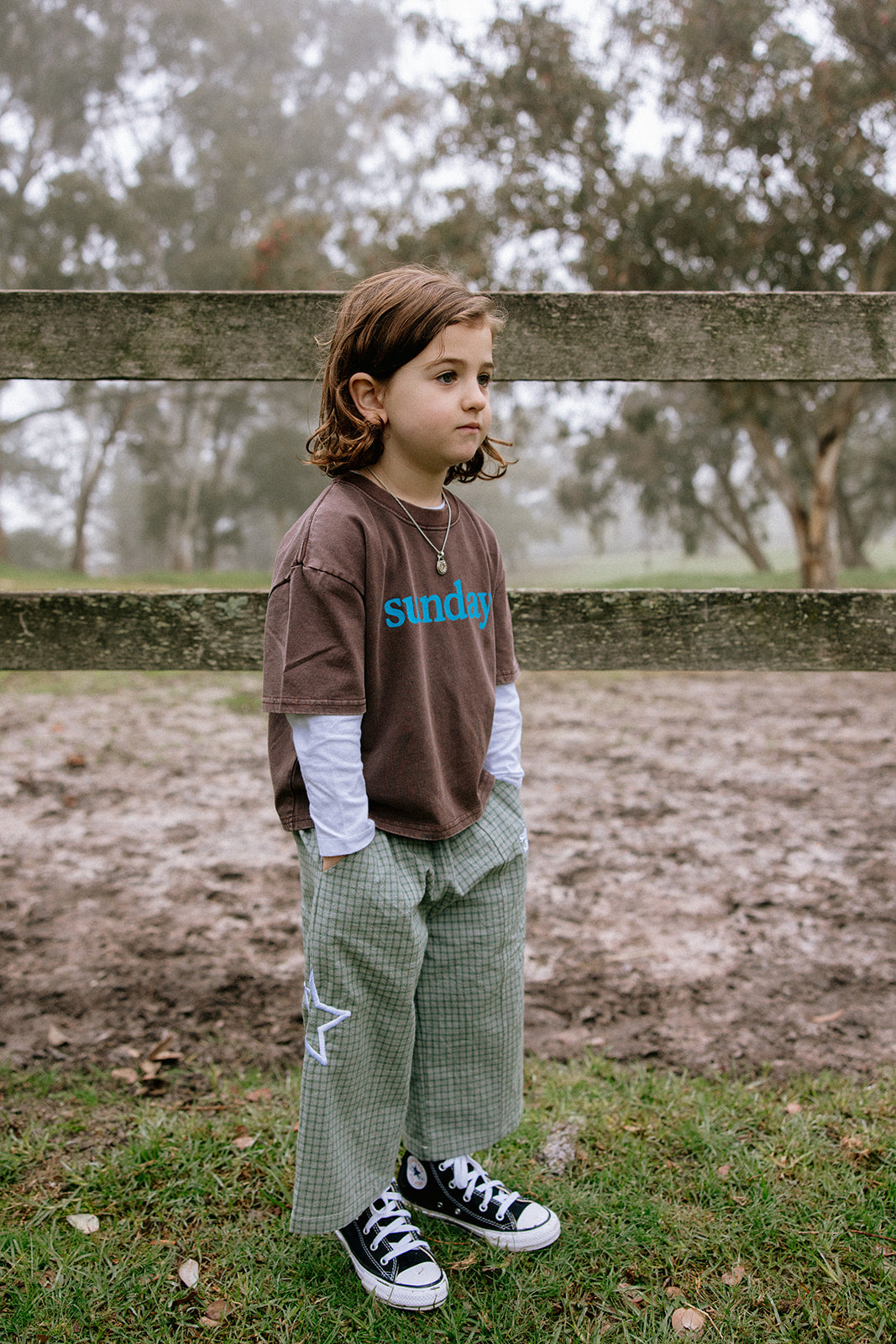 Sunday Tee - Brown + Blue