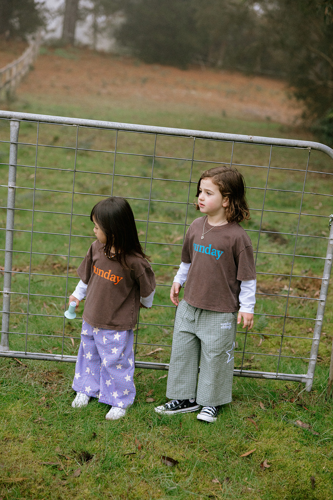 Sunday Tee - Brown + Blue