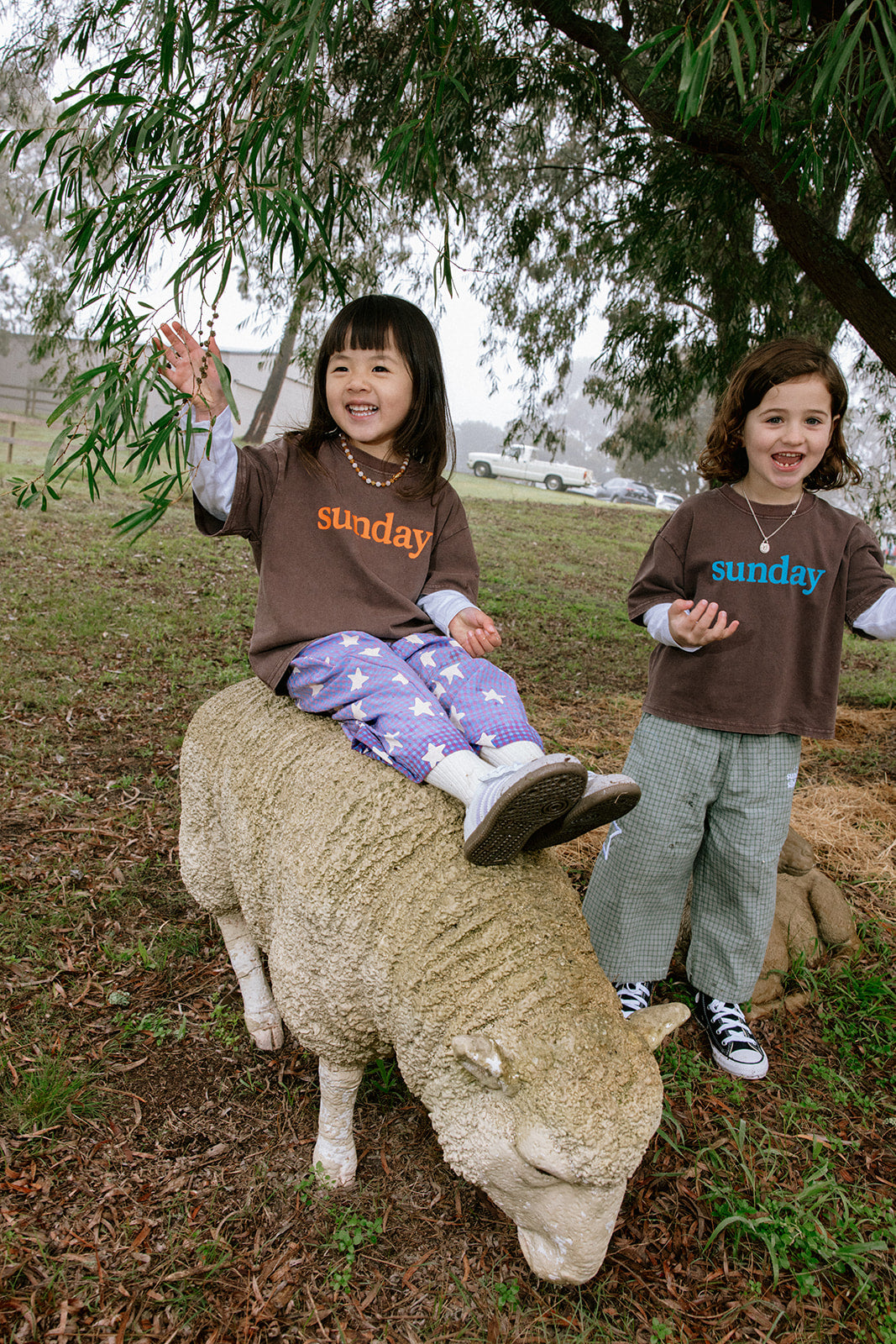 Sunday Tee - Brown + Orange