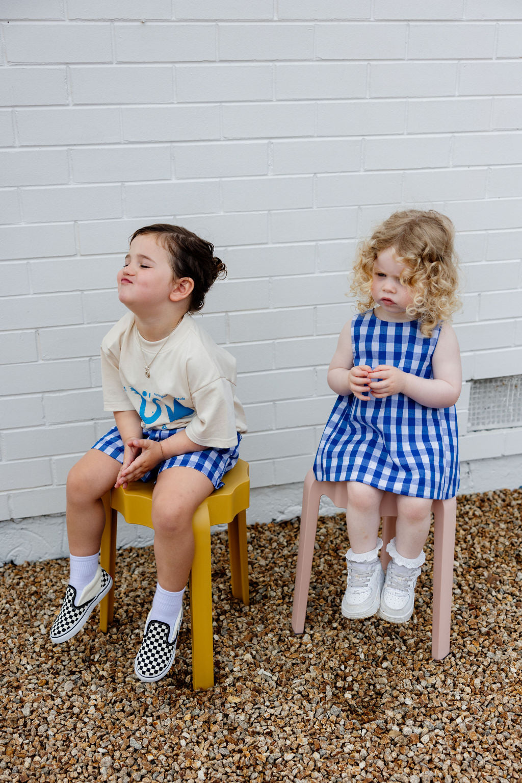 Il Sole Tee - Bone + Blue