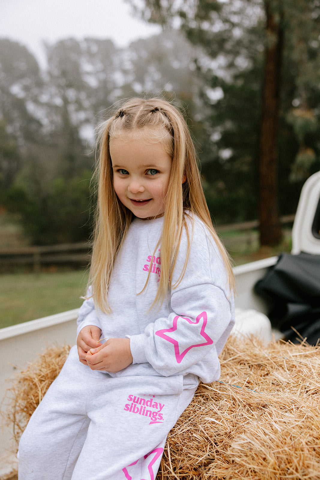 Siblings Set - Grey + Pink Sweater
