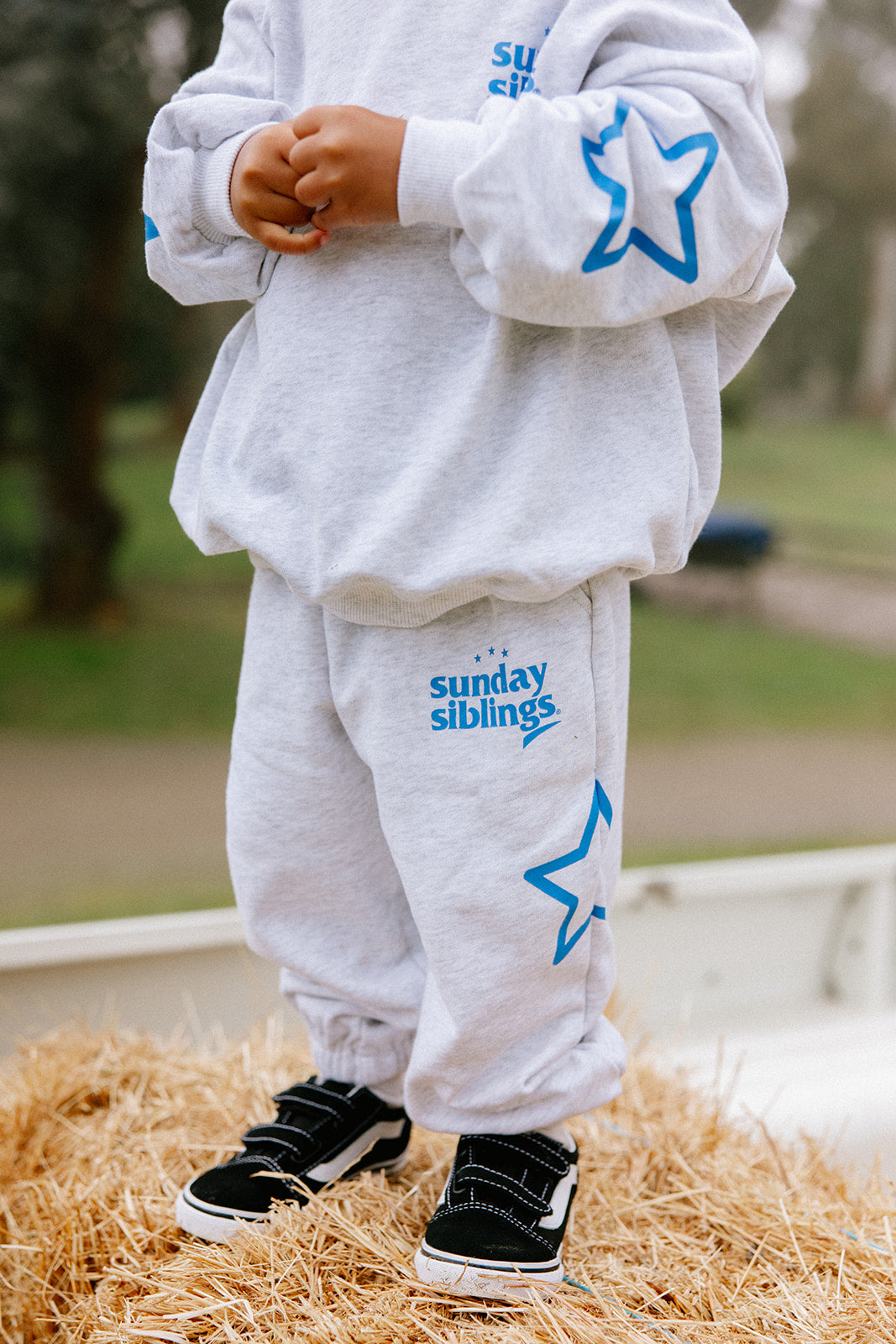 Siblings Set - Grey + Blue Trackpants