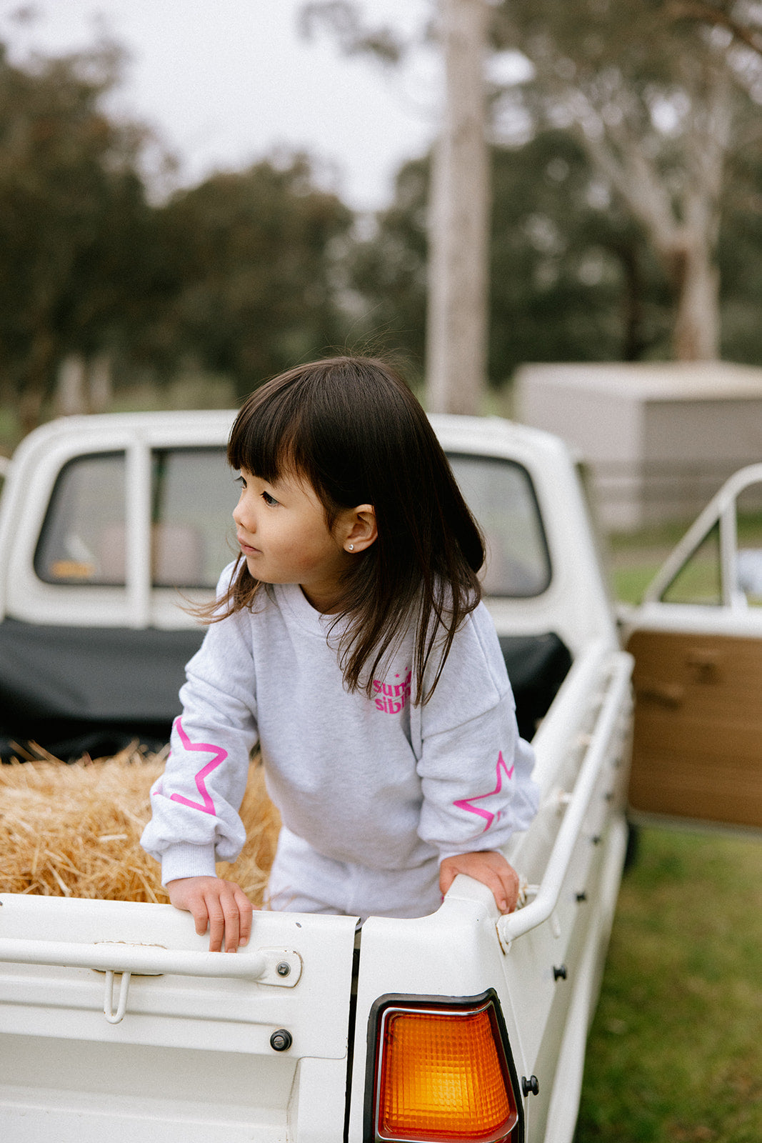 Siblings Set - Grey + Pink Sweater