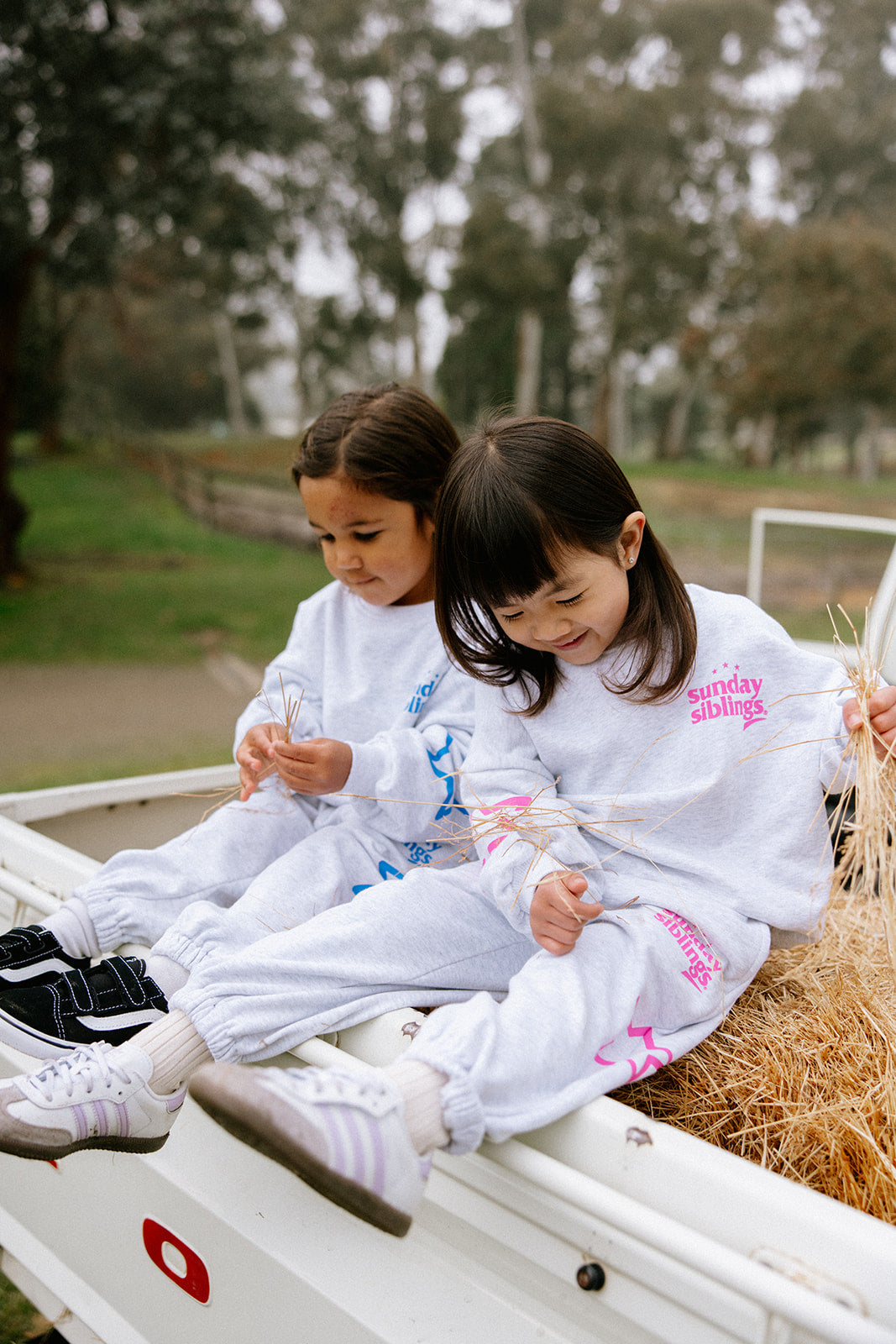 Siblings Set - Grey + Blue Trackpants