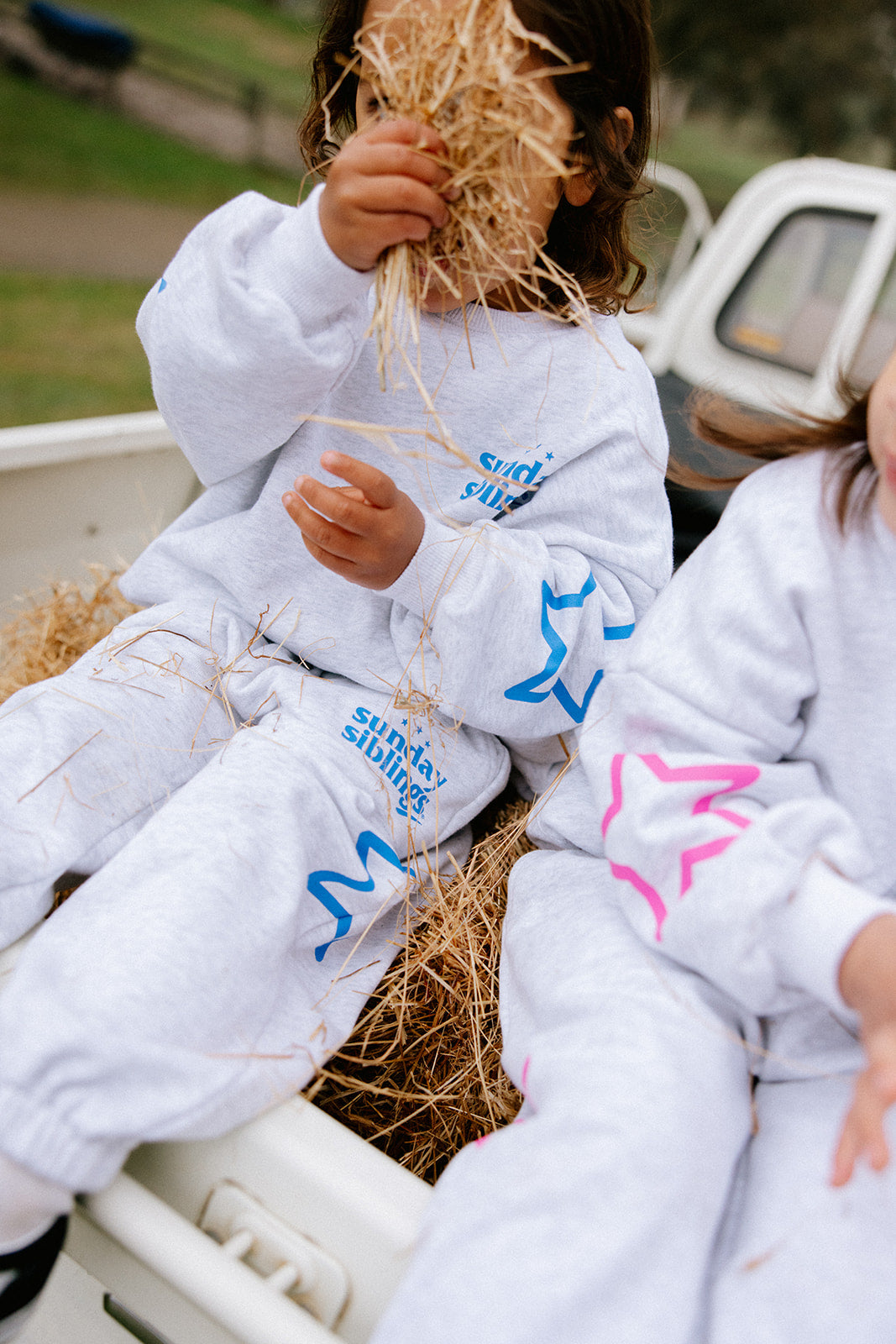 Siblings Set - Grey + Blue Sweater