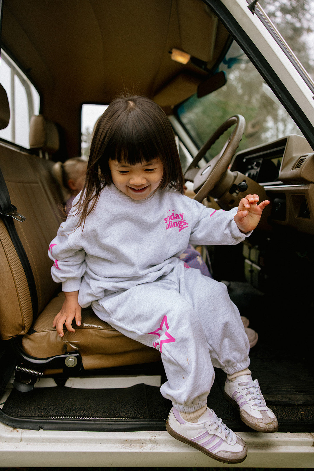 Siblings Set - Grey + Pink Trackpants