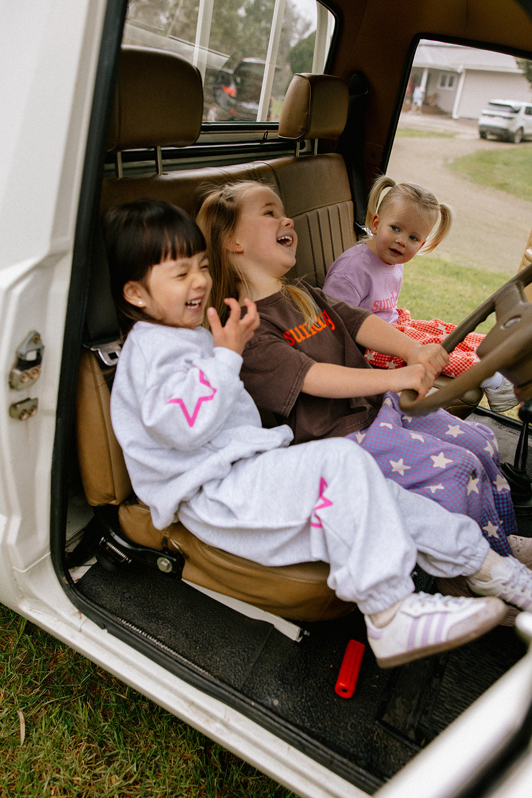 Siblings Set - Grey + Pink Trackpants