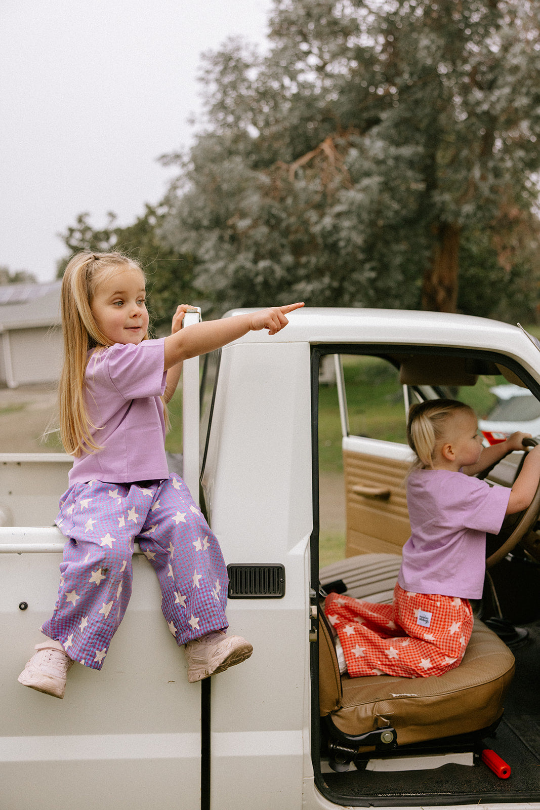 Dusty Star Pants - Pink Gingham