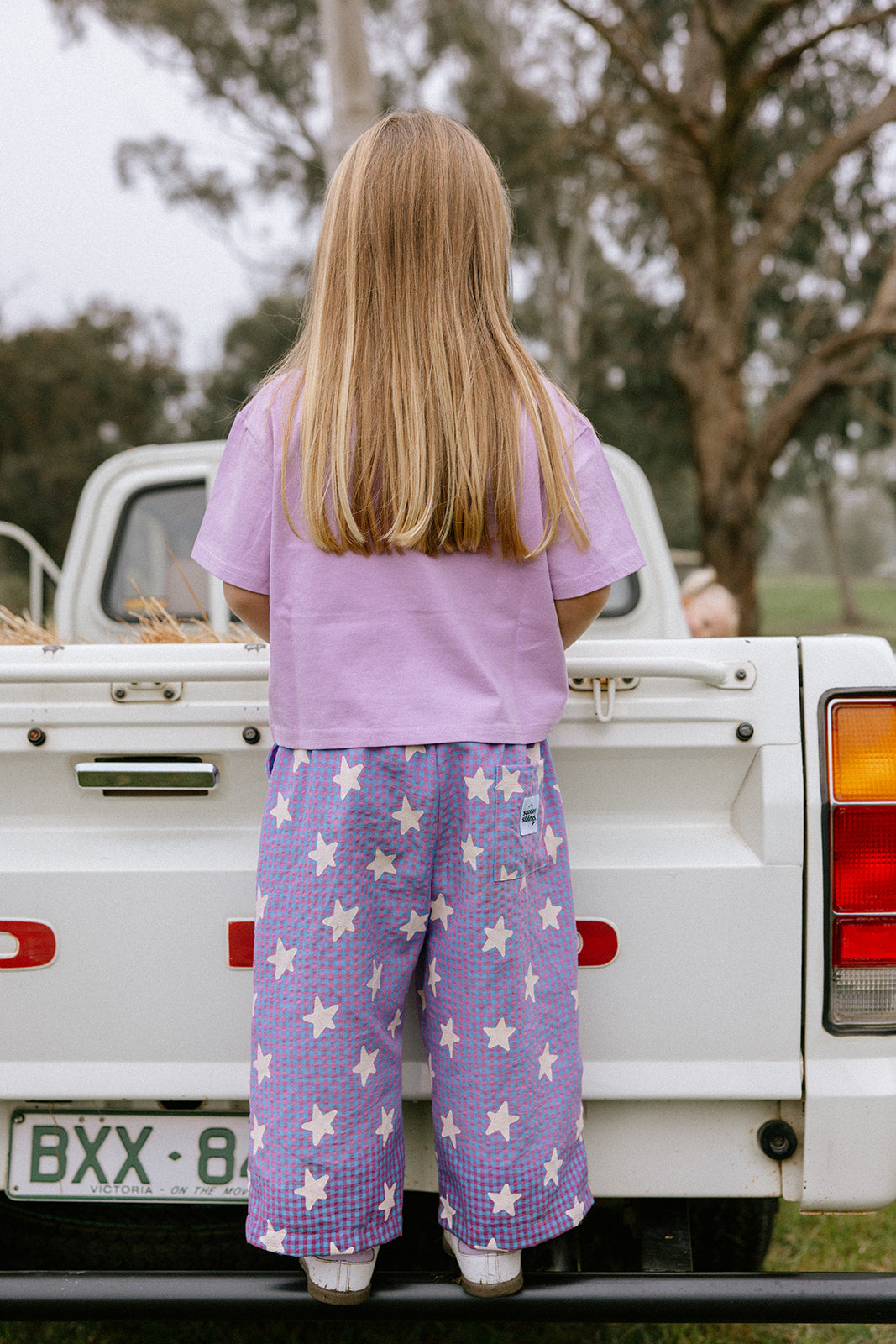 Dusty Star Pants - Purple Gingham