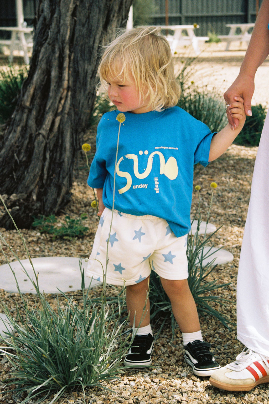 Il Sole Tee - Blue + Yellow