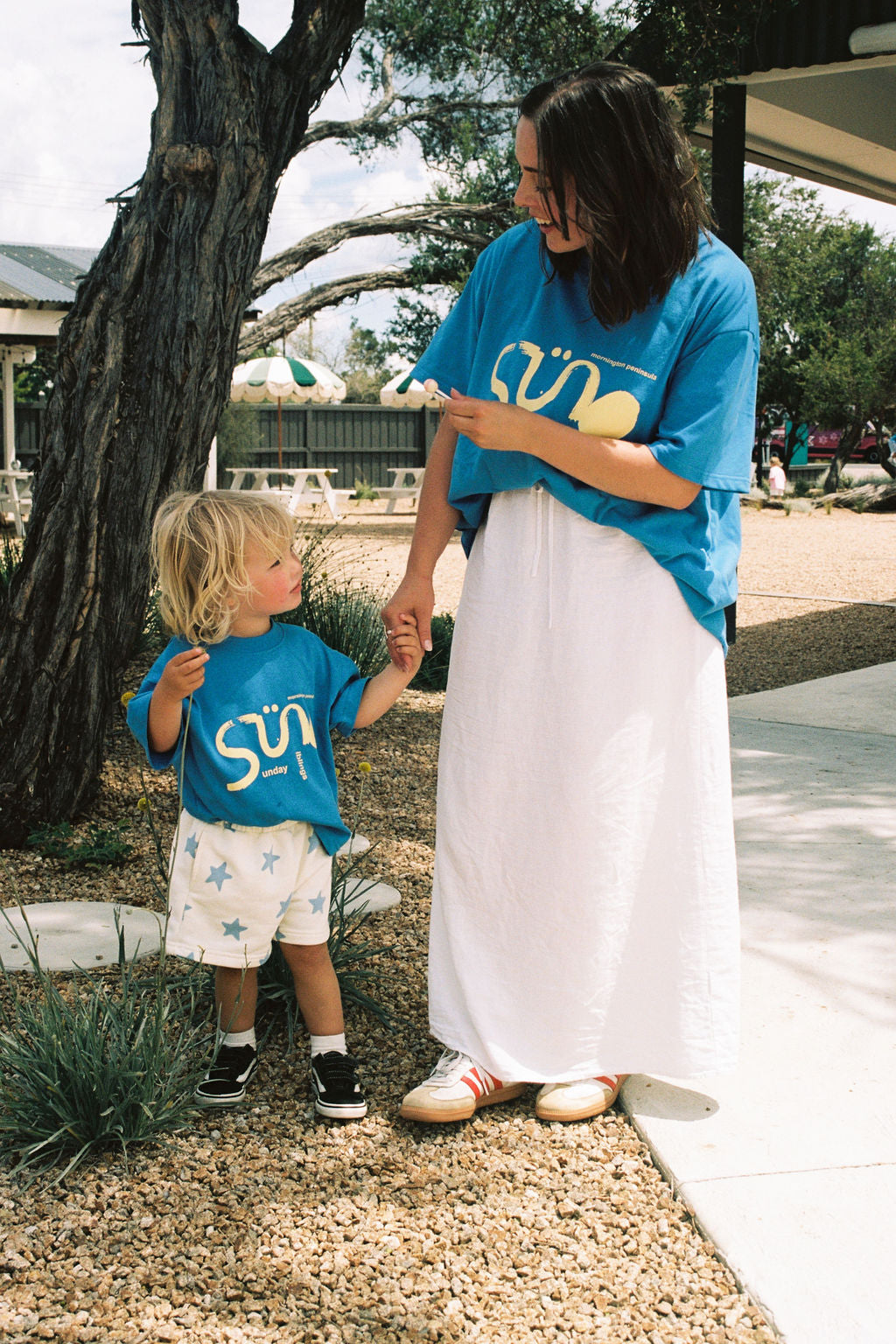 Il Sole Tee - Blue + Yellow